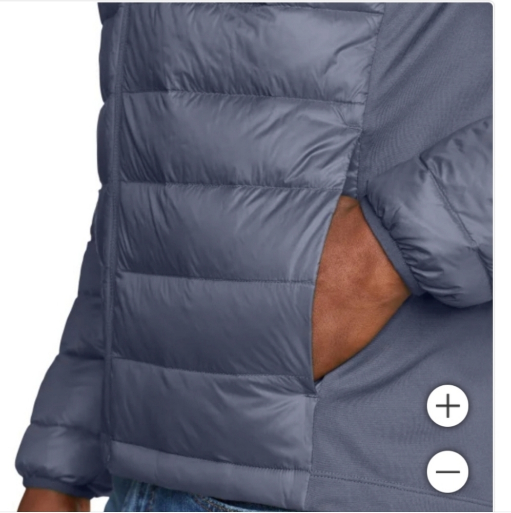 Eddie Bauer Men's Black Down Puffer Jacket with Hood Winter Warm nwt - Picture 4 of 6